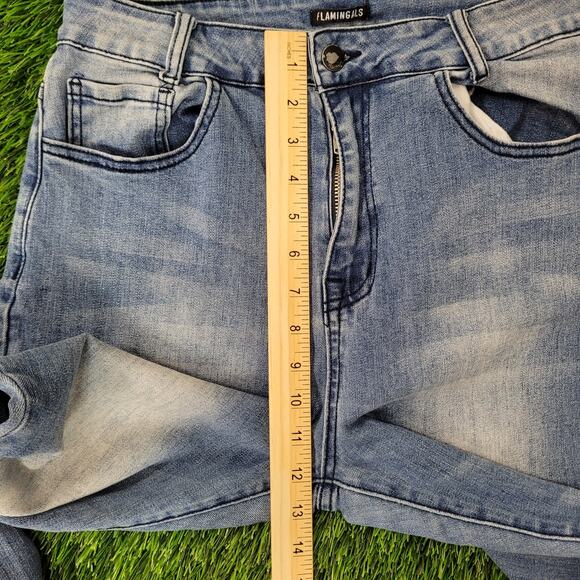 Vintage Y2K Flared Jeans Womens 3/4 28x32 Blue - Picture 15 of 16